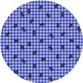 thumbnail image 1 of Ahgly Company Indoor Round Patterned Denim Blue Area Rugs, 5' Round, 1 of 6