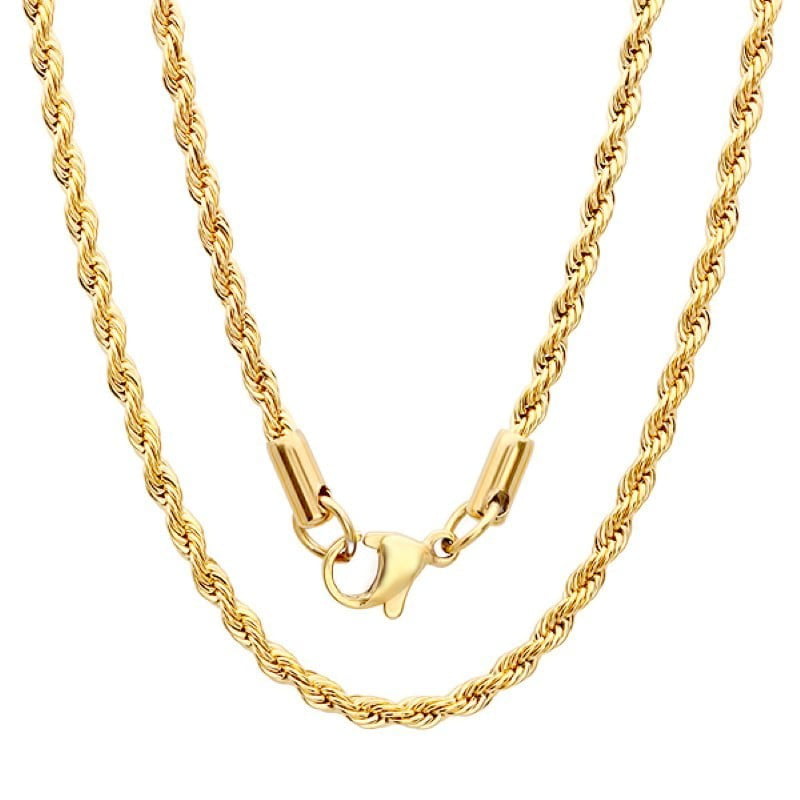 18k Gold-plated Rope Chain Necklace - Walmart.com