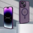 thumbnail image 4 of Compatible with iPhone 15 Magnetic Frosted Case with Camera Lens Film Compatible with MagSafe Wireless Charging Case Men Women Translucent Matte Shockproof Phone Cover, Purple, 4 of 14