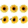 thumbnail image 1 of Juego de 6 servilleteros (girasol), servilletero hecho a mano para bodas, cenas, banquetes, servicio campestre para Navidad, Acción de Gracias, cumpleaños, 1 of 5