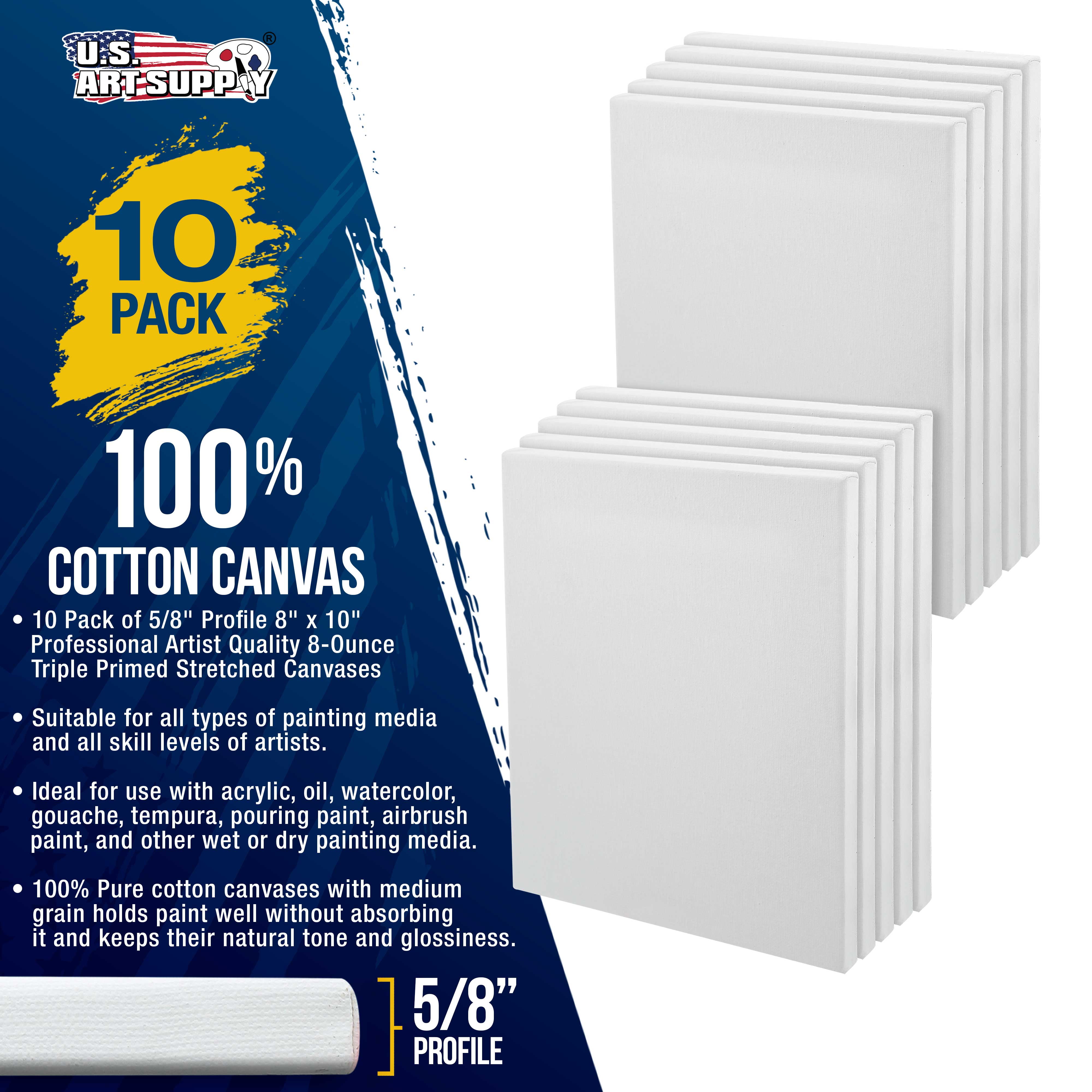 8 x 10 Hobby Lobby 1/2 Profile Stretched Canvas 10-Pack acid
