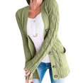 thumbnail image 2 of Sonducket Suéter de mujer con cuello en V Botón Prendas de abrigo Abrigo de otoño de punto de manga larga Prendas para la parte del cuerpo Verde SG, 2 of 6