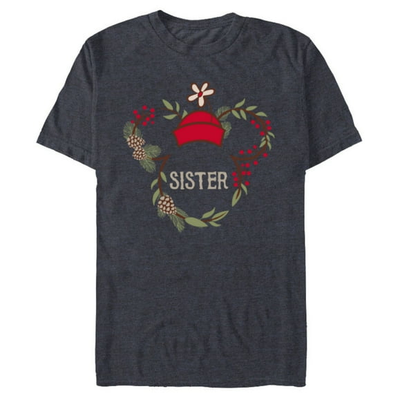 Disney Minnie Mouse Family Holiday (Sister) - Short Sleeve Blended T-Shirt for Adults - Customized-Navy Heather