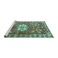 thumbnail image 2 of Ahgly Company Machine Washable Indoor Square Animal Turquoise Blue Traditional Area Rugs, 5' Square, 2 of 4