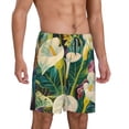 thumbnail image 2 of Disketp Tropical Floral Jungle for Men's Soft Sleep Pajama Shorts Lightweight Lounge Pant Sleep Pj with Elastic Waistband and Pockets-X-Large, 2 of 6