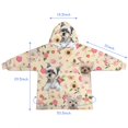 thumbnail image 7 of Yorkie Dog and Flower Florals Blanket Hoodies for Kids 6-13YR Oversize Wearable Blanket Hoodies for Boys Girls Teens, 7 of 7