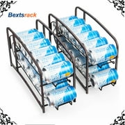 Bextsrack 2 PCs Canned Food Storage Rack Stackable Beverage Soda Can Dispenser Organizer Rack,Bronze