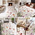 thumbnail image 6 of Light Pink Area&nbsp;Rug 6x9ft Floral Rustic Wildflower Leaf Spring Blossom Non-Slip&nbsp;Washable Square&nbsp;Rugs Soft Felt Indoor Floor Mat for Bedroom Kitchen Living Room Bathroom, 6 of 9