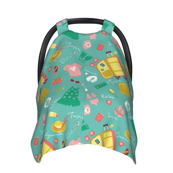 Car Seat Cover Baby - Happy summer Breathable Infant Car Seat Cover for Baby Carseat, Lightweight Comfort Baby Essentials Must Haves Newborn Stuff for Girl Boy