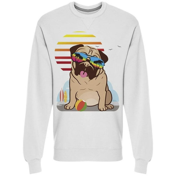 Funny Pug With Sunglasses Sweatshirt Men's -Image by Shutterstock