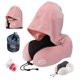 thumbnail image 1 of Almohada de viaje SKYTRAX COMF de espuma viscoelástica con capucha rosa, 1 of 8