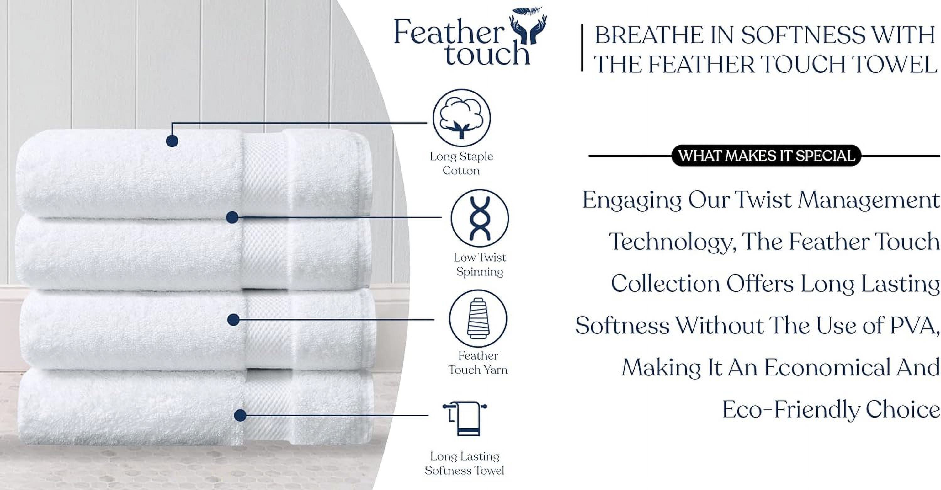 Delara Feather Touch Quick Dry 30 in. x 58 in. Marshmallow Solid 100%  Organic Cotton 650 GSM Bath Towel (Pack of 4) A1HCBTSET-4-Ivory - The Home  Depot