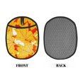 thumbnail image 2 of Pofeuu Autumn Maple Leaves Print Silicone Pot Mat Mitten With Hanging Loop Heat Resistant Oven Mitts Non-Slip Bbq Baking Smoking Potholders, 2 of 7