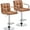 Retro Brown, variant on ZOPan Bar Stools with Armrest, PU Leather Swivel Stools Set of 2 for Kitchen, Home Bar,Khaki