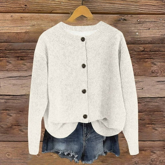 Fall Winter Cardigan Sweaters for Women, Oversized Button up Knitted Jackets Casual Loose Open Front Outerwear New Beige XXL