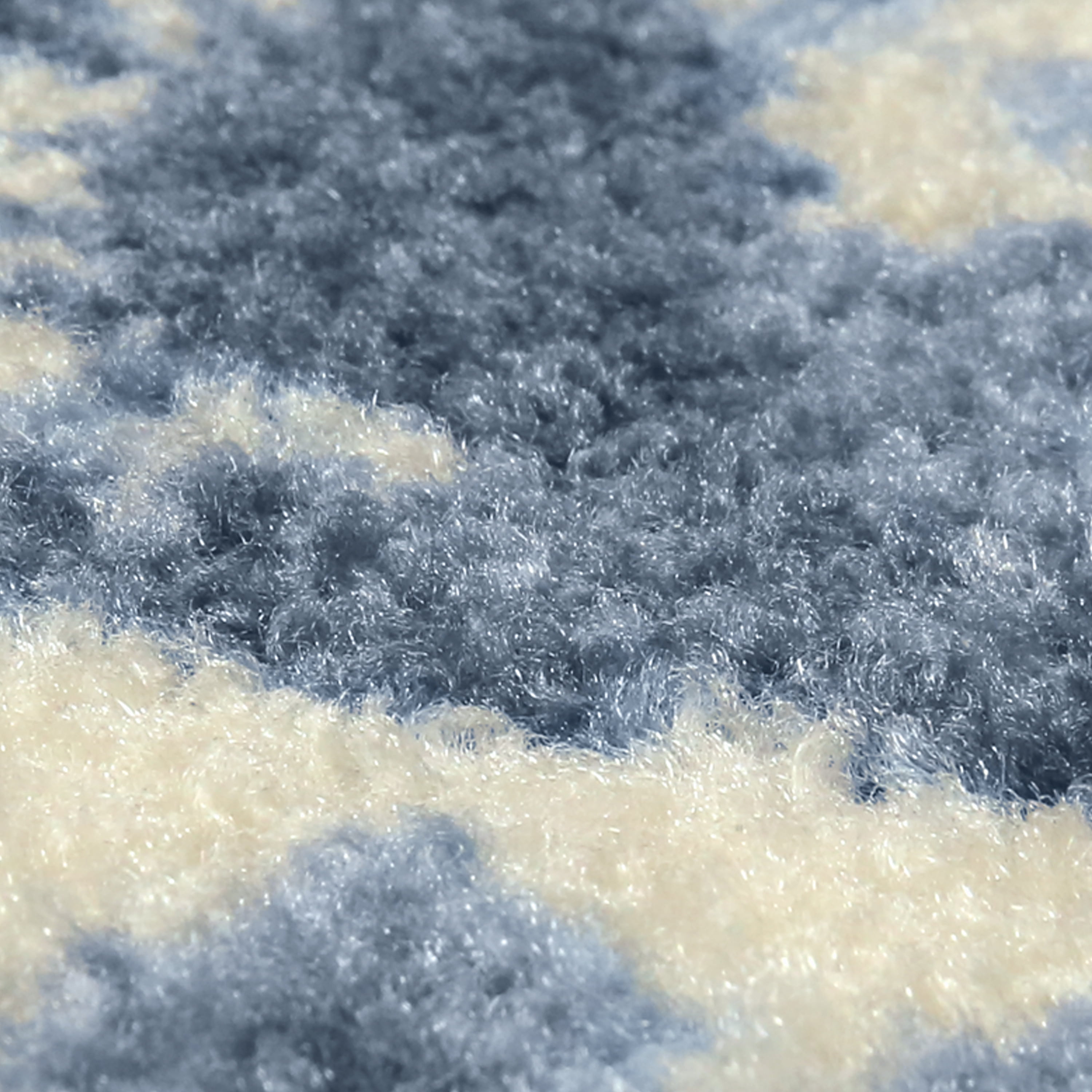 Maples Rugs Vivian Transitional Medallion Blue White Non Slip Indoor Area Rug, 3'4 x 5'