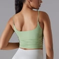 thumbnail image 4 of Honeeladyy Womens Slim Fit Stretch Spaghetti Strap Yoga Bra Quick Drying Fitness Bra with Removable Pads Green S, 4 of 7