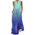 thumbnail image 1 of B91xZ Robes pour Femmes 2024 Robe Décontractée Col Rond Sans Manches Robe Pull avec Poches, Bleu m, 1 of 4