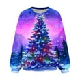 thumbnail image 5 of WXLWZYWL Womens Ugly Christmas Sweater Funny Sweatshirts Holiday 3D Print Trendy Cute Long Sleeve Pullover 2024 Loose Christmas Sweaters Pullover, 5 of 6
