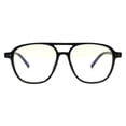 thumbnail image 2 of Blue Light Filtering Lens Glasses Unisex 70's Style Square Flat Top Frame Black, 2 of 4