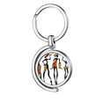 thumbnail image 1 of Primitivos aborígenes baile negro de África totems Rotating keychain Metal Keyring Holder, 1 of 2