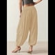 thumbnail image 4 of Pantalones Harén para Mujer, Pantalones de Estar por Casa con Dos Bolsillos Albaricoque L, 4 of 8
