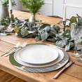 thumbnail image 2 of Sage Green Round 15 Inch Placemats Set of 4, Modern Painting Farmhouse Striped Abstract Art HeatResistant Non Slip Place Mats for Dining Table, Wipeable Braided Kitchen Table Mats for Housewarming, 2 of 9