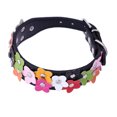 thumbnail image 4 of Collier Animal en Cuir Alliage Ajustable Fleur Collier Animal Chaîne de Cou Animal Décor Collier, Noir, m, 2.5x42cm, 4 of 7