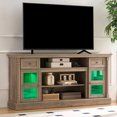 thumbnail image 2 of CQSXDA Farmhouse TV Stand In Antique Woodgrain Finish For Up To 80" TVs 70
" Media Console With LED Lights, 2 of 9