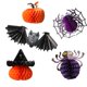 thumbnail image 2 of Adornos de Halloween para películas de terror - Pack de 5 decoraciones colgantes de papel 3D para árbol • Decoración de murciélagos, arañas y calabazas, 2 of 9