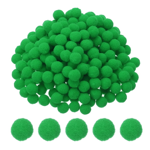Pom Poms de 0.4 pulgadas para manualidades, 500 piezas de pompones para manualidades, bolas esponjosas a granel para sombreros, arte navideño DIY, verdes