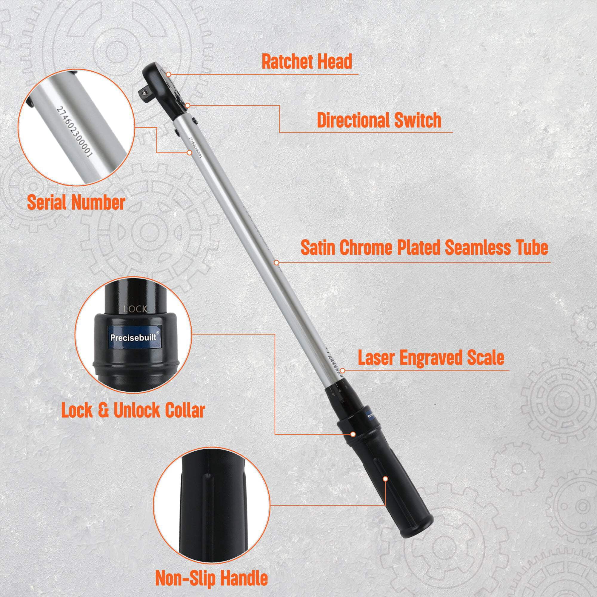 Precisebuilt 1/2" Drive 200 Nm Click Tech Torque Wrench
