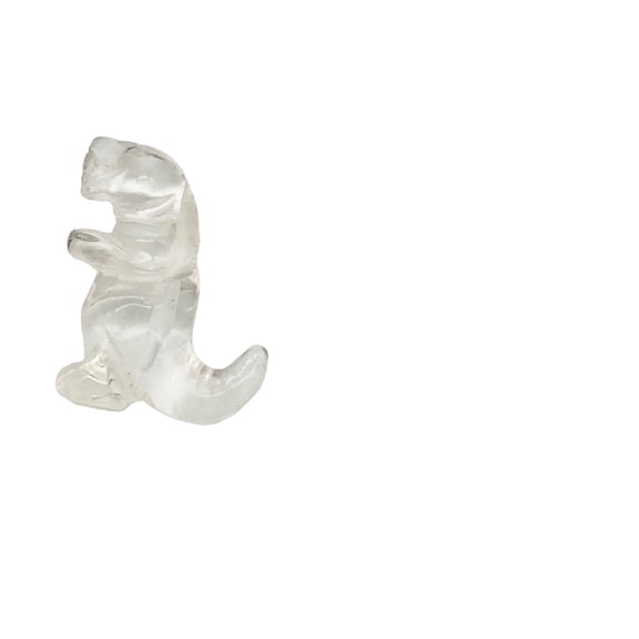 Hand Carved Quartz Tyrannosaurus Rex Figurine | 20x15x7mm | Clear | 1 Figurine