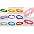 thumbnail image 2 of K-KED Natural 6/8/10/12mm Multicolor Round Gemstone Beads Elastic Bracelet 7.5''-Blue Aquamarine-12mm, 2 of 9