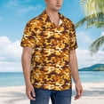 thumbnail image 2 of KLL Men's Hawaiian Shirt Short Sleeve Button Down Beach Shirts-Desert Camouflage, 2 of 5