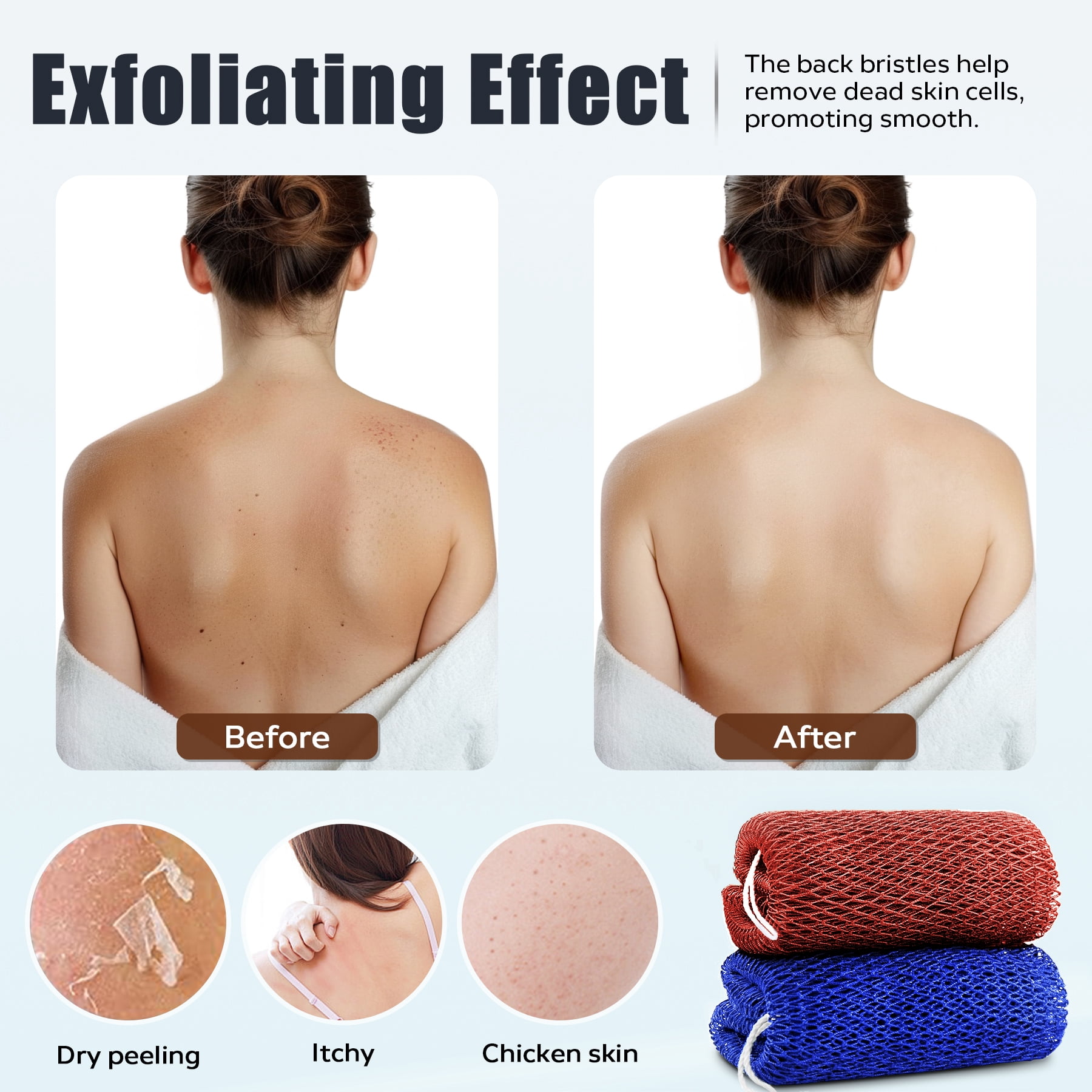 Exfoliating Net Sponge, Stretch Exfoliating Mesh Sponge