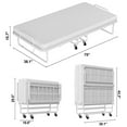 thumbnail image 6 of Slumbrae Folding Bed with Mattress, Twin Size, Heavy Duty Steel Slat Frame, Portable Rollaway Bed with Memory Foam Mattress with Bamboo Rayon Cover, Easy Assembly, Ideal for Guests & Camping, White, 6 of 7