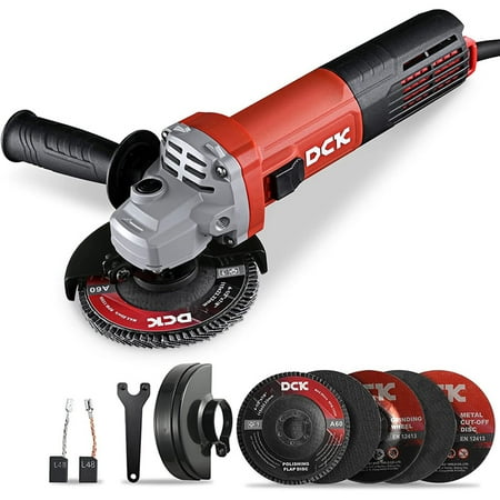 

Angle Grinder 4-1/2 inch 9.2 amp corded angle grinder 11 800 rpm with 2 safety guards 6 discs (2 cutting/2 grinding/2 flipping discs) professional angle grinder for metal wood (Ksm17-115B)