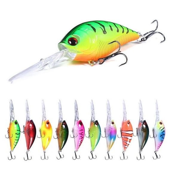 HENGJIA Crankbait Crankbaits for Bass Fishing Lures 10pcs Deep Diving Crankbait 4.92inches Bass Crankbaits Fishing Hard Baits for Bass Trout Freshwater and Saltwater