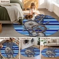 thumbnail image 5 of Round Rugs 3Ft, Vintage Anchor Nautical Round Area Rug Washable Indoor Throw Carpet, Coastal Blue Striped Small Non Slip Circle Rug for Bedroom Living Room Home Decor Aesthetic, 5 of 8
