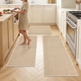 thumbnail image 5 of Findosom 3pc Kitchen Rug Set,Non-Slip Washable Kitchen Rug and Mat Stain Resistant Low Pile Durable Kitchen Mats For Sink,Hallway,Entryway 20"x32"+20"x47"+20"x59" Brown, 5 of 9