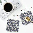 thumbnail image 4 of Naloa Lilies Flowers Print Coasters for Set of 4 - PU Leather Coasters, Coasters for Table Cup Tea Coffee Beer, Decorative for Kitchen Homedecor-Square, 4 of 6