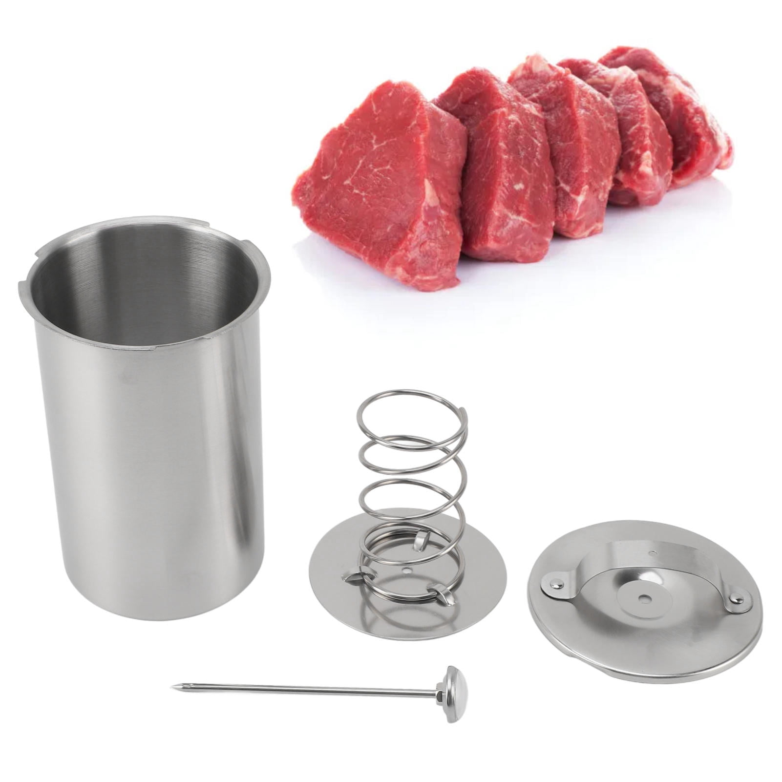 BIMZUC Stainless Steel Meat Press with Built‑In Thermometer – Easy‑Use Deli & Vegetable Press for Perfect Flavor