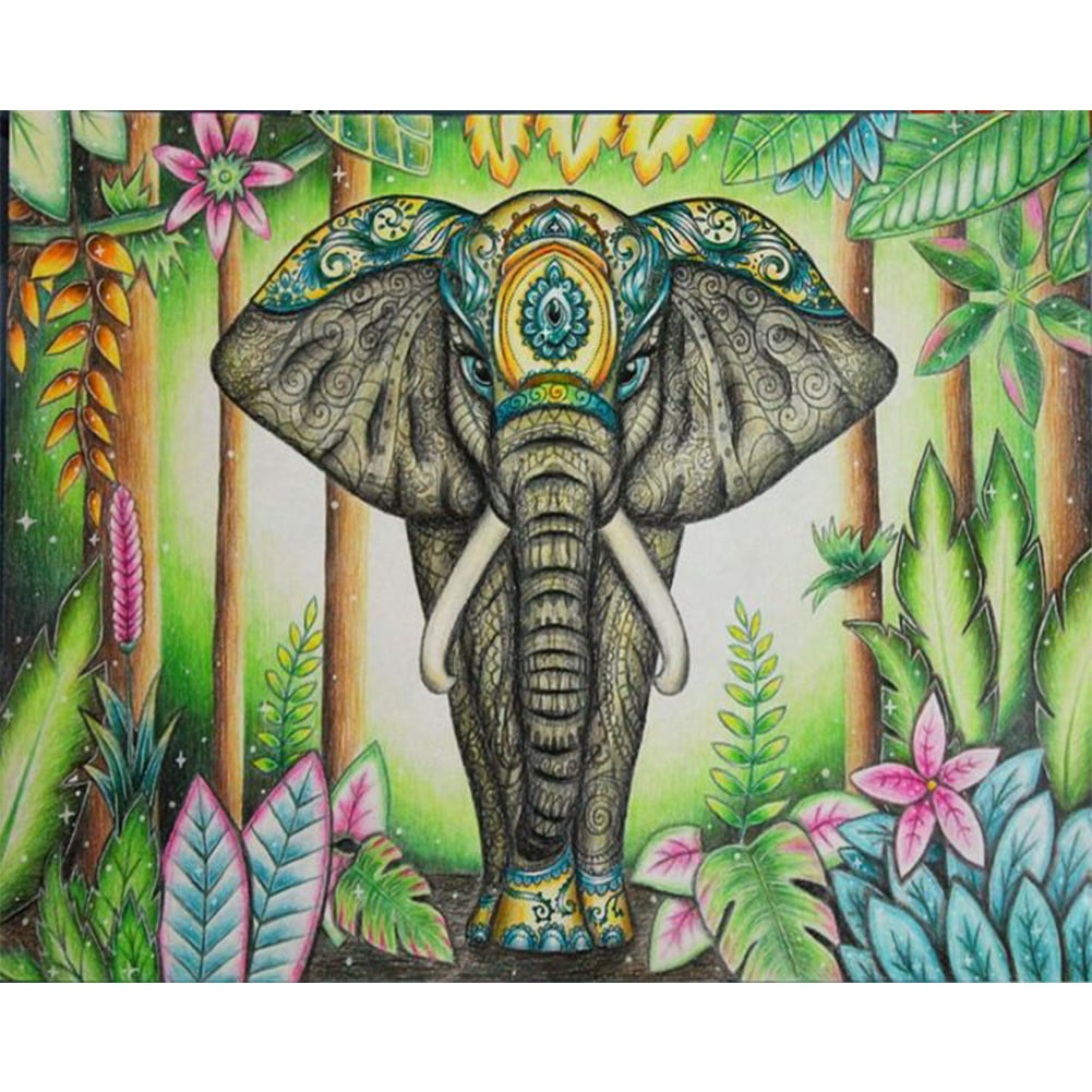 Elephant Animals Paint By Number Kit DIY Acrylic Oil Painting Home Wall Decor 