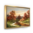 thumbnail image 3 of Designart 'The Wood River On A Decline In An Orange Autum Summer' Lake House Framed Canvas Wall Art Print, 3 of 5