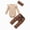 Q074-Beige, variant on NOLDARES Newborn Baby Girl Clothes Ruffle Sleeve Jumpsuit Floral Romper Headband Cute Fall Winter One Piece Outfit(Q074-Wine)