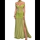 thumbnail image 3 of Vestido de Dama de con Escote en V, Plisado, de , 2025, con Hombros Descubiertos, Fluido, Formal, de Noche, para Invitada de Boda con Abertura Verde M, 3 of 9
