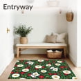 thumbnail image 3 of ODIKA 3'x5' Machine Washable Non-Slip Area Rug, Winter Garden Dogs with Joyful Floral Burst and Festive Details High Traffic Rug with Pad, Green, 635941, 3 of 8
