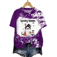 thumbnail image 5 of Akiihool Halloween Womens Clothes Women's T-Shirts Crew-Neck Boho Flowers Wildflowers Tee Cute Summer Graphic Shirts Short Sleeve T Shirt Purple,L, 5 of 5