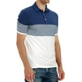thumbnail image 3 of YTD Men's Short Sleeve Polo Shirts Casual Slim Fit Contrast Color Stitching Stripe Cotton Shirts, 3 of 4